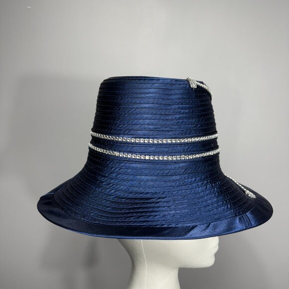 Royal Blue with rhinestones KENTUCKY DERBY or CHURCH SERVICE HAT